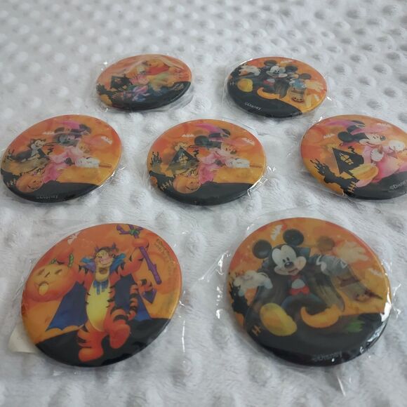 Disney Pin Halloween Lot Hologram New Walgreens Set Of 7 New Sealed Pooh Mickey - Picture 2 of 16